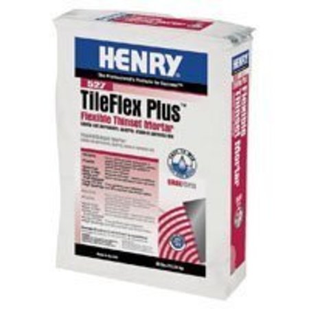 HENRY HENRY 527 TileFlex Plus Series 12263 Flexible Thin-Set Mortar, Fine Solid Powder, White, 25 lb Bag 12263